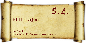 Sill Lajos névjegykártya